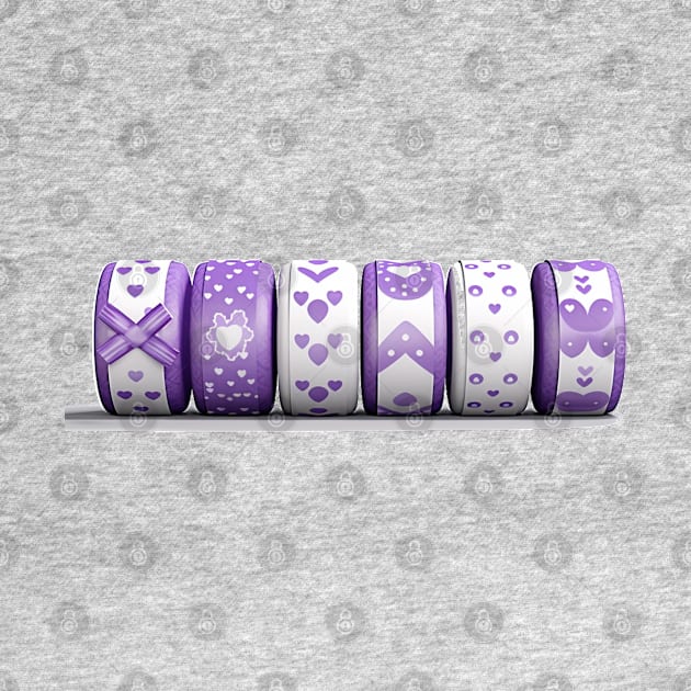 rolls of purple tape with different cute patterns by MilkyBerry